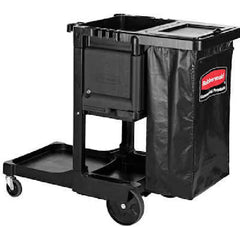 Executive Janitorial Cleaning Cart - Traditional, Black