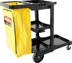 Janitorial Cleaning Cart - Traditional, Black